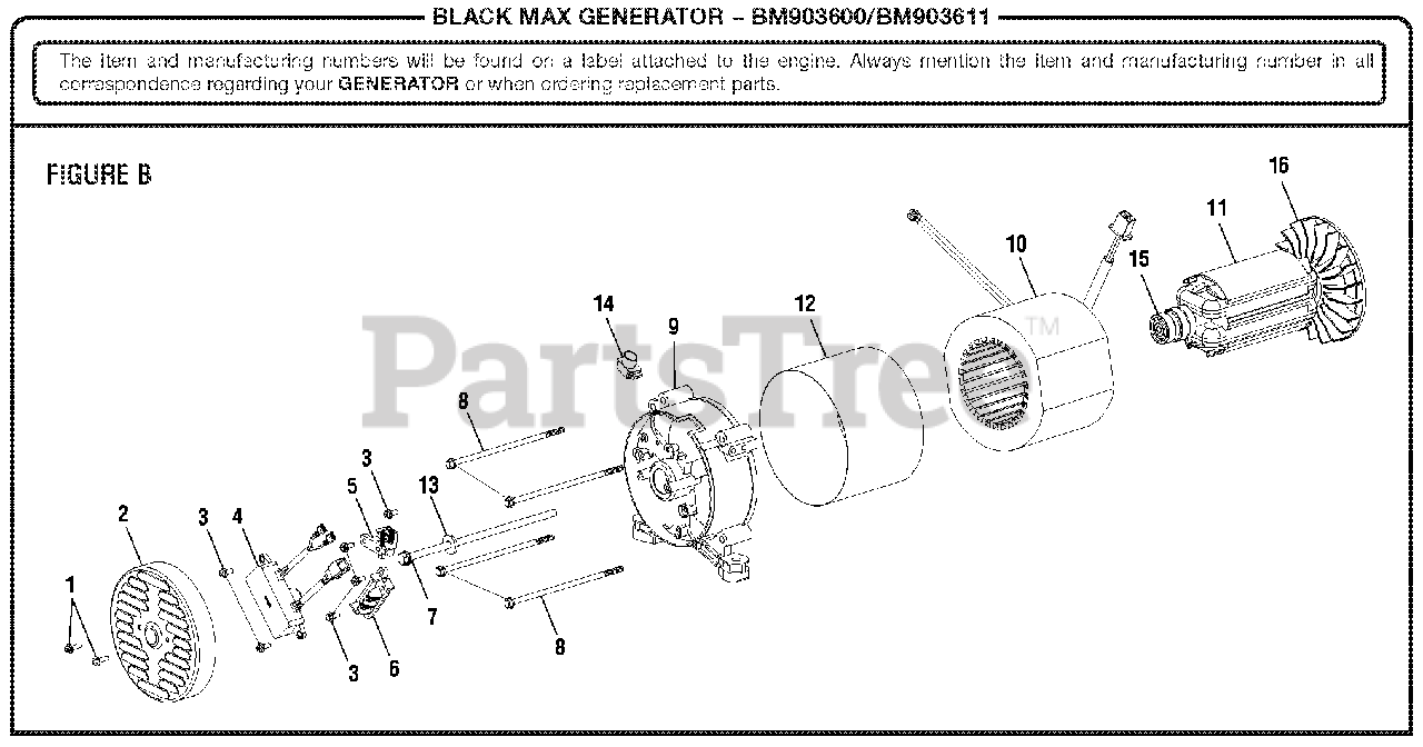 Black Max BM 903600 (090930291) Black Max 3,600 Watt Generator