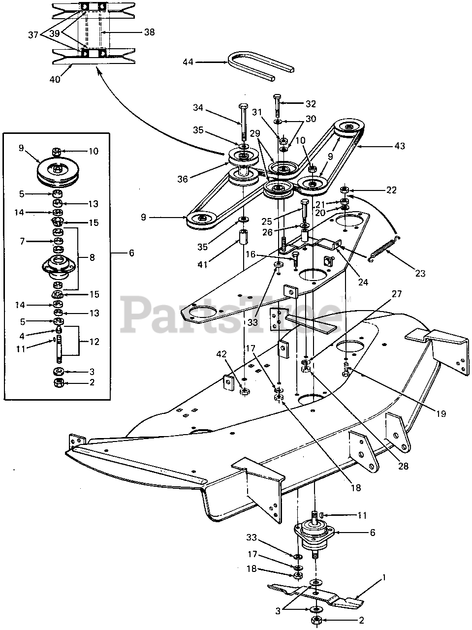 Cub Cadet 392 (190392100) Cub Cadet 44" Mower Deck Spindles