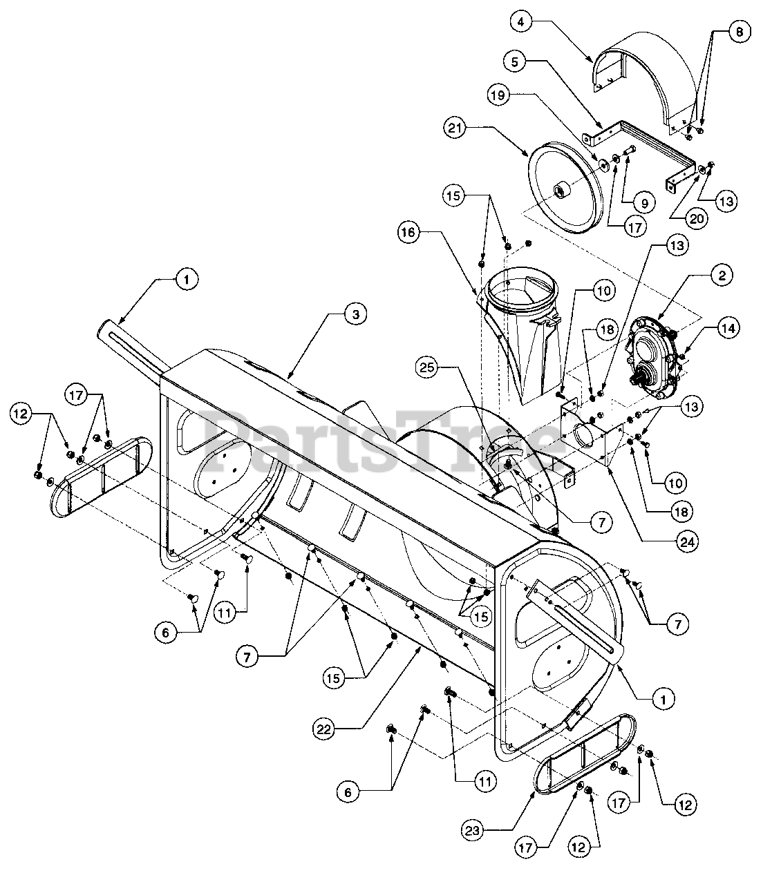 Cub Cadet 551 (190551100) Cub Cadet 45" Snow Thrower Blower Housing