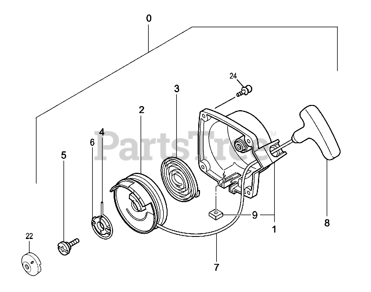Tanaka TBC255PF Tanaka String Trimmer Starter Parts Lookup with