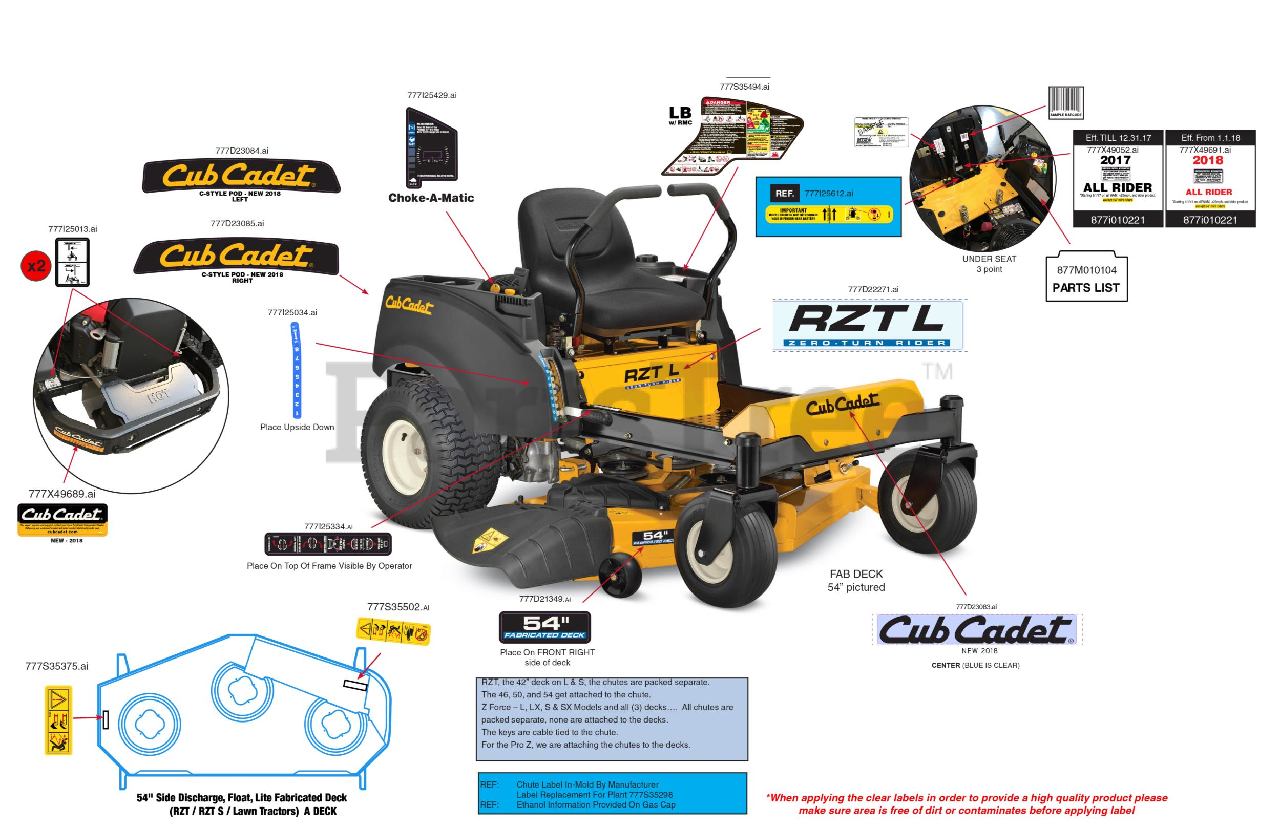 Cub Cadet Rzt L54 Kh Fab 17crcaca009 Cub Cadet 54 Rzt Zero Turn