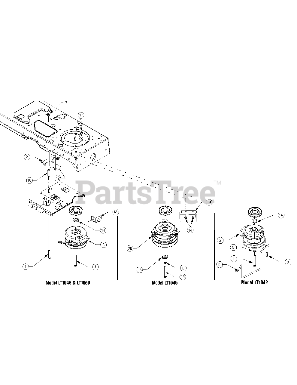 Cub Cadet Lt 1042 13ax11cg710 Cub Cadet 42 Lawn Tractor 2007 Before Power Take Off System Parts Lookup With Diagrams Partstree