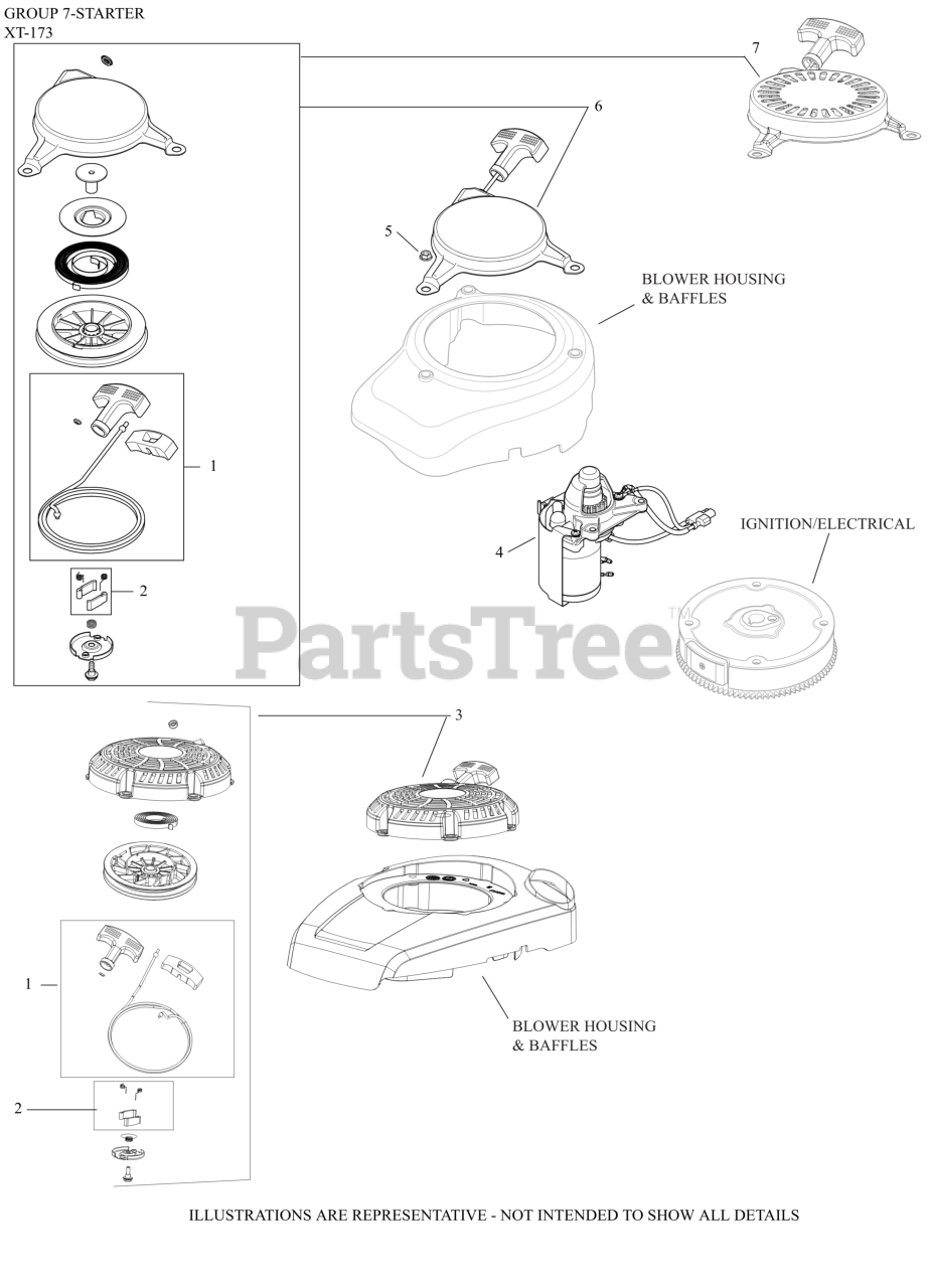 Kohler XT173 0077 Kohler Courage XT 7 Series Engine Made for Ariens 8.0 ft lbs 173cc 07 Starting Parts Lookup with Diagrams PartsTree