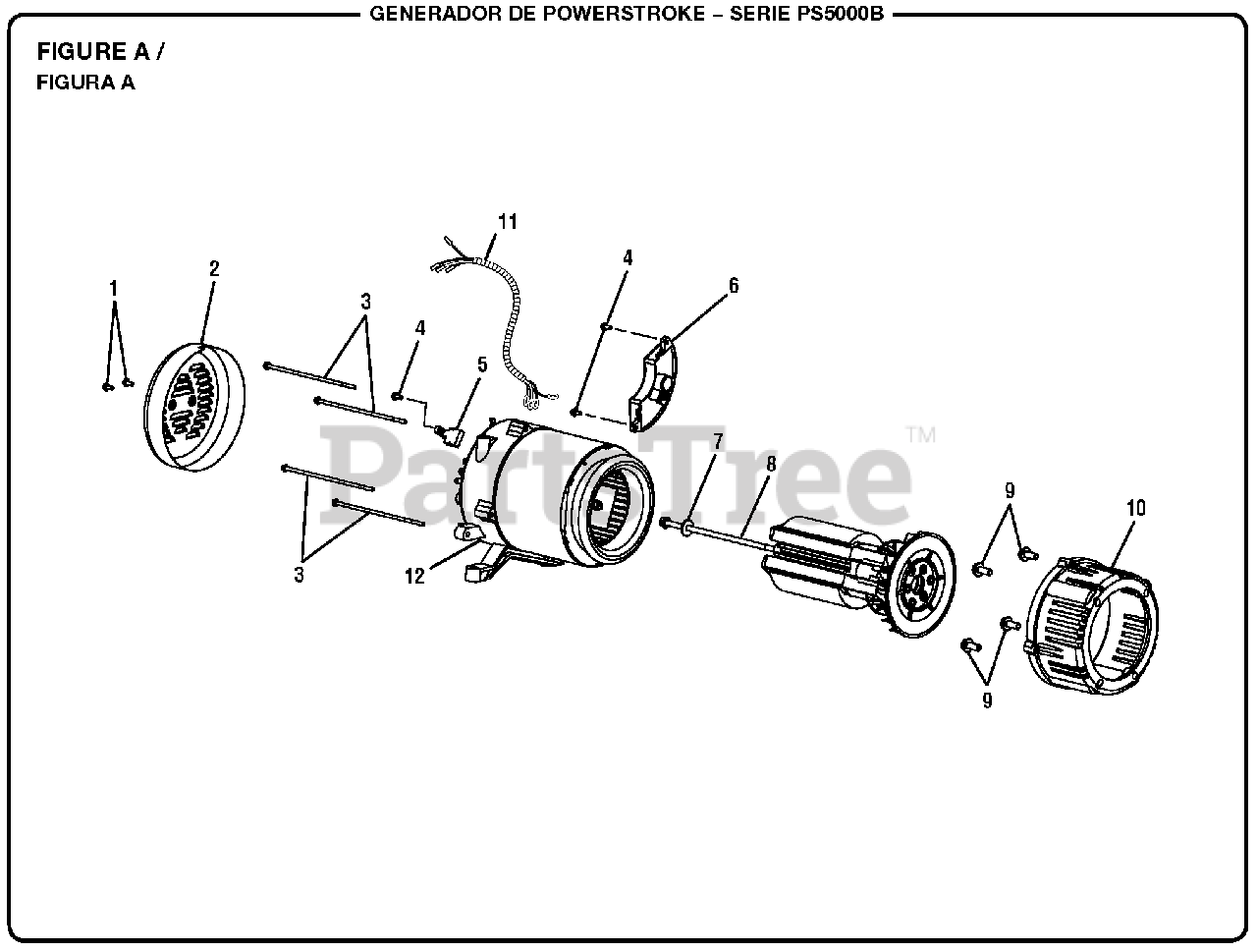 PowerStroke PS 5000 B PowerStroke 5000 Watt Generator Figure A Parts