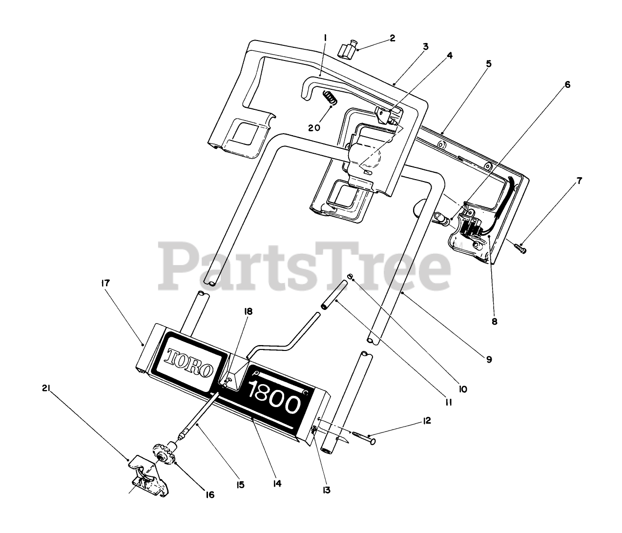 Toro 38025 (1800) Toro Power Curve Snow Thrower (SN 049000001