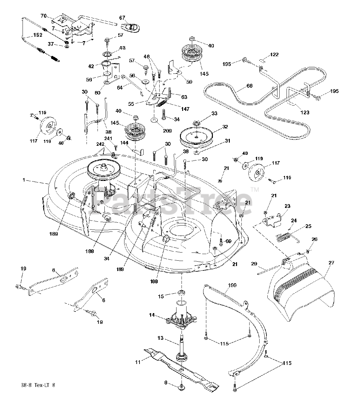 Husqvarna LTH 18538 960430171 00 Husqvarna 38 Lawn Tractor 2013 09 MOWER DECK CUTTING DECK Parts Lookup with Diagrams PartsTree