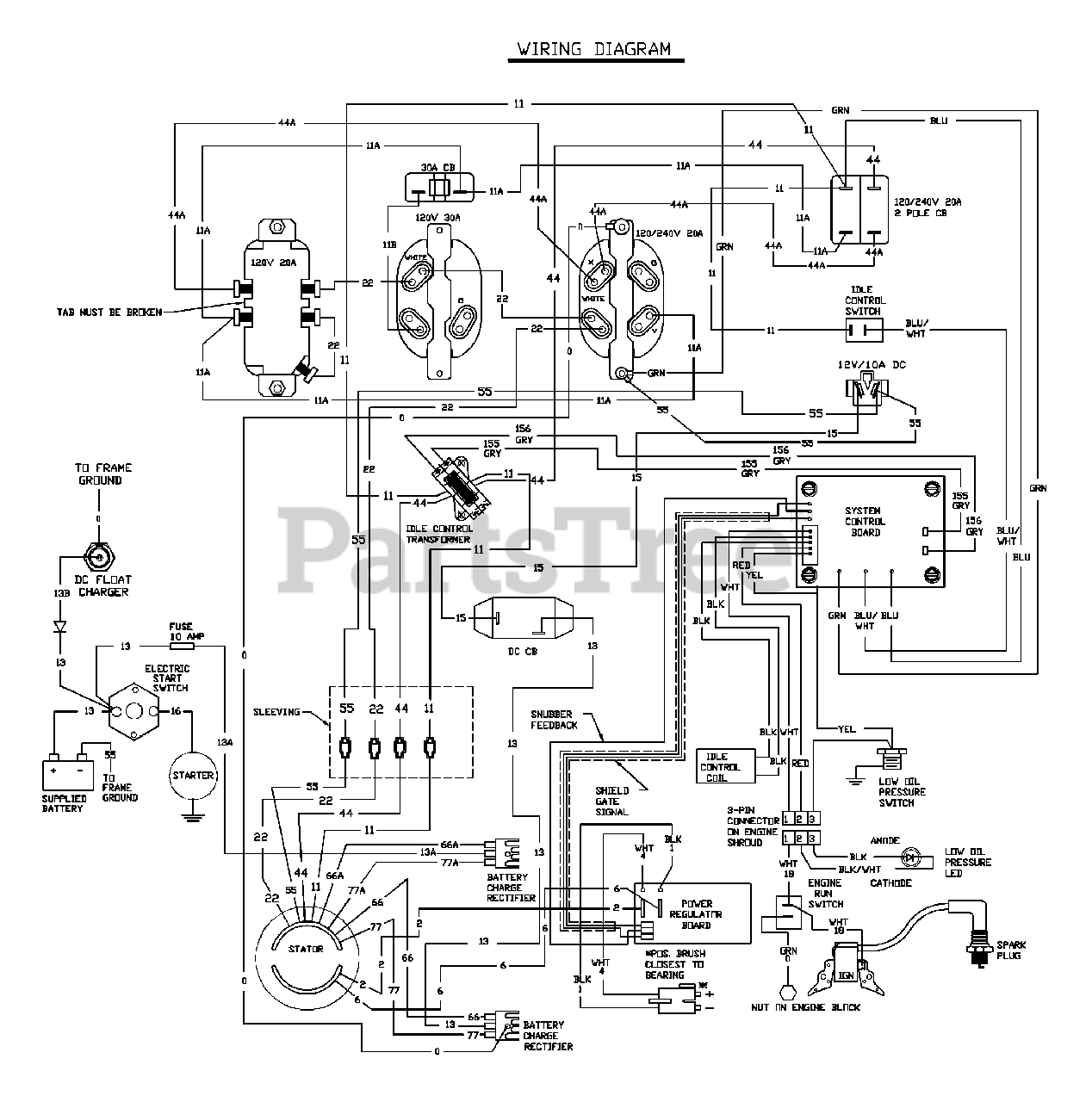Generac 1656-1 - Generac 4,000 Watt Portable Generator Wiring Diagram ...