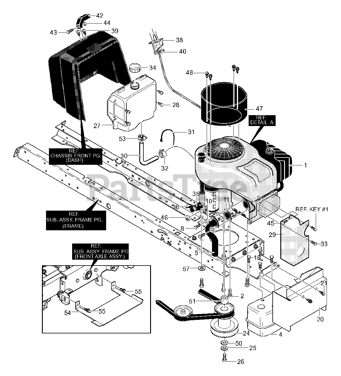 Murray 42587x50B Murray 42" Lawn Tractor (2000) Engine And Control