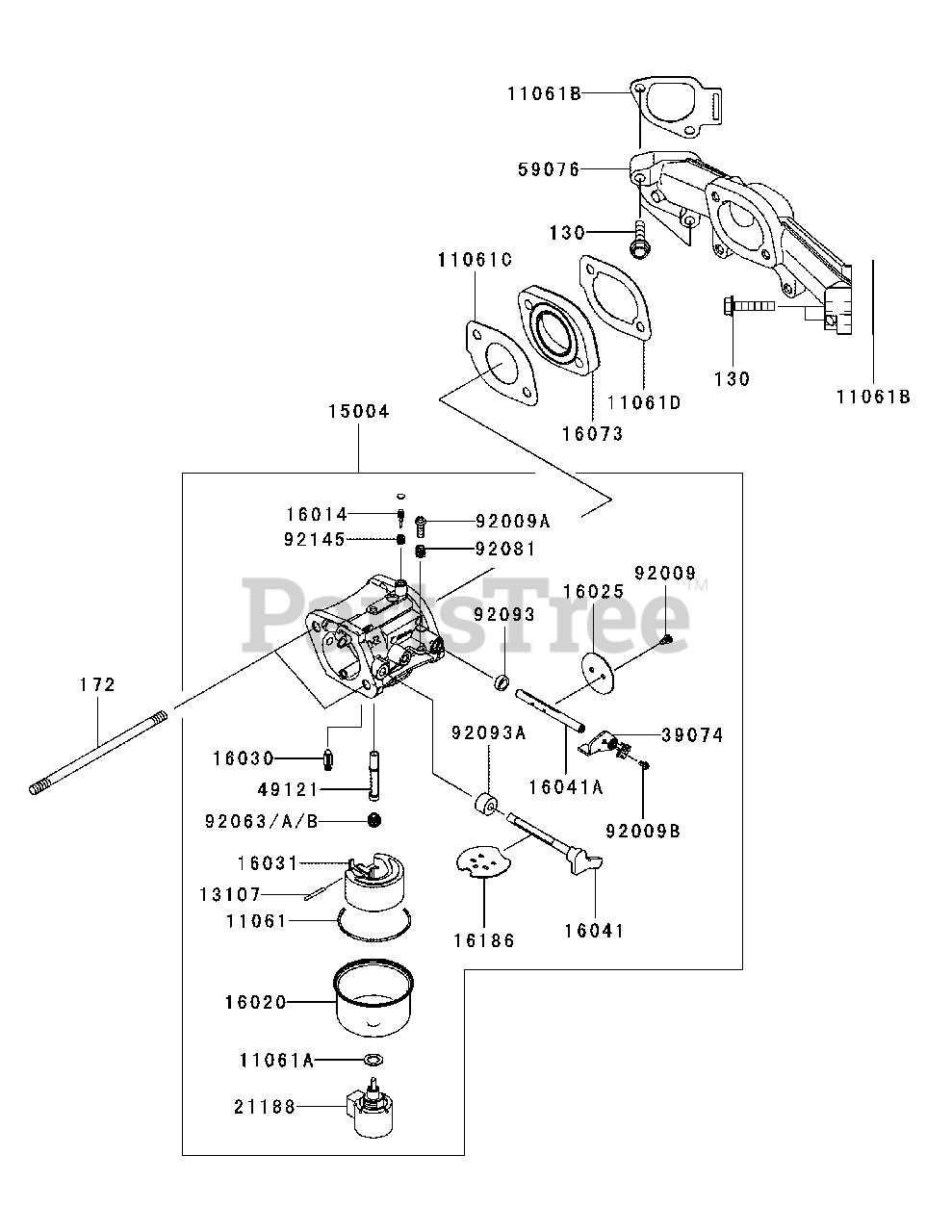 Cub Cadet RZT 54 17AI2ACK256 Cub Cadet 54 RZT Zero Turn Mower Kawasaki 2009 Kawasaki FR691V AS05 Carburetor Parts Lookup with Diagrams PartsTree