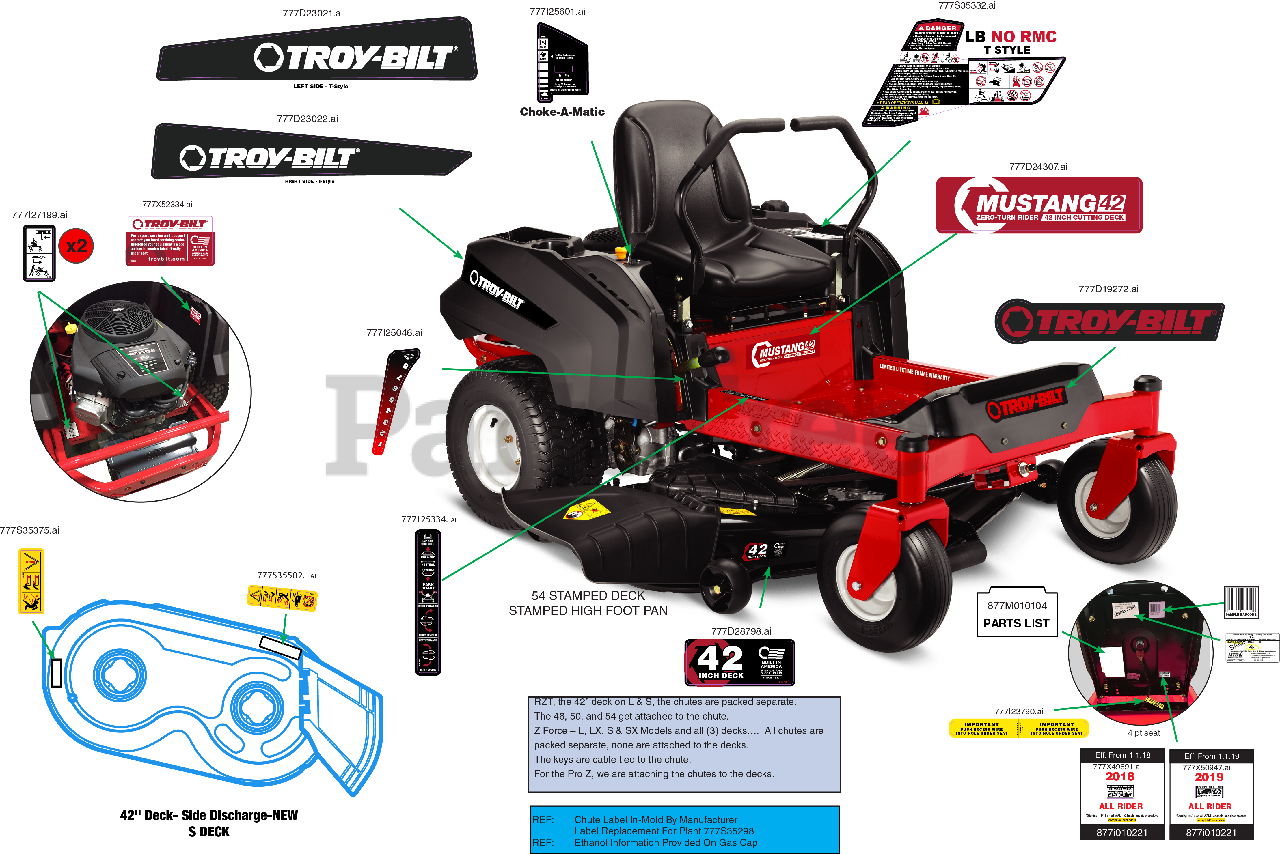 TroyBilt 17BDCACS066 TroyBilt Mustang XP 42" ZeroTurn Mower (2019