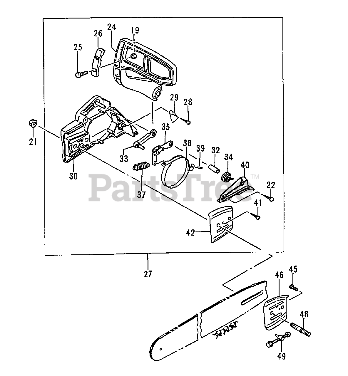 Tanaka ECV4501 Tanaka Chainsaw Chain Brake Parts Lookup with