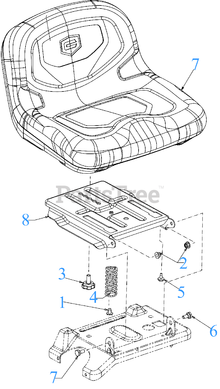 Craftsman 247.299000 13A726JD099 Craftsman R1500 Rear Engine Riding Mower 2019 Seat Parts Lookup with Diagrams PartsTree