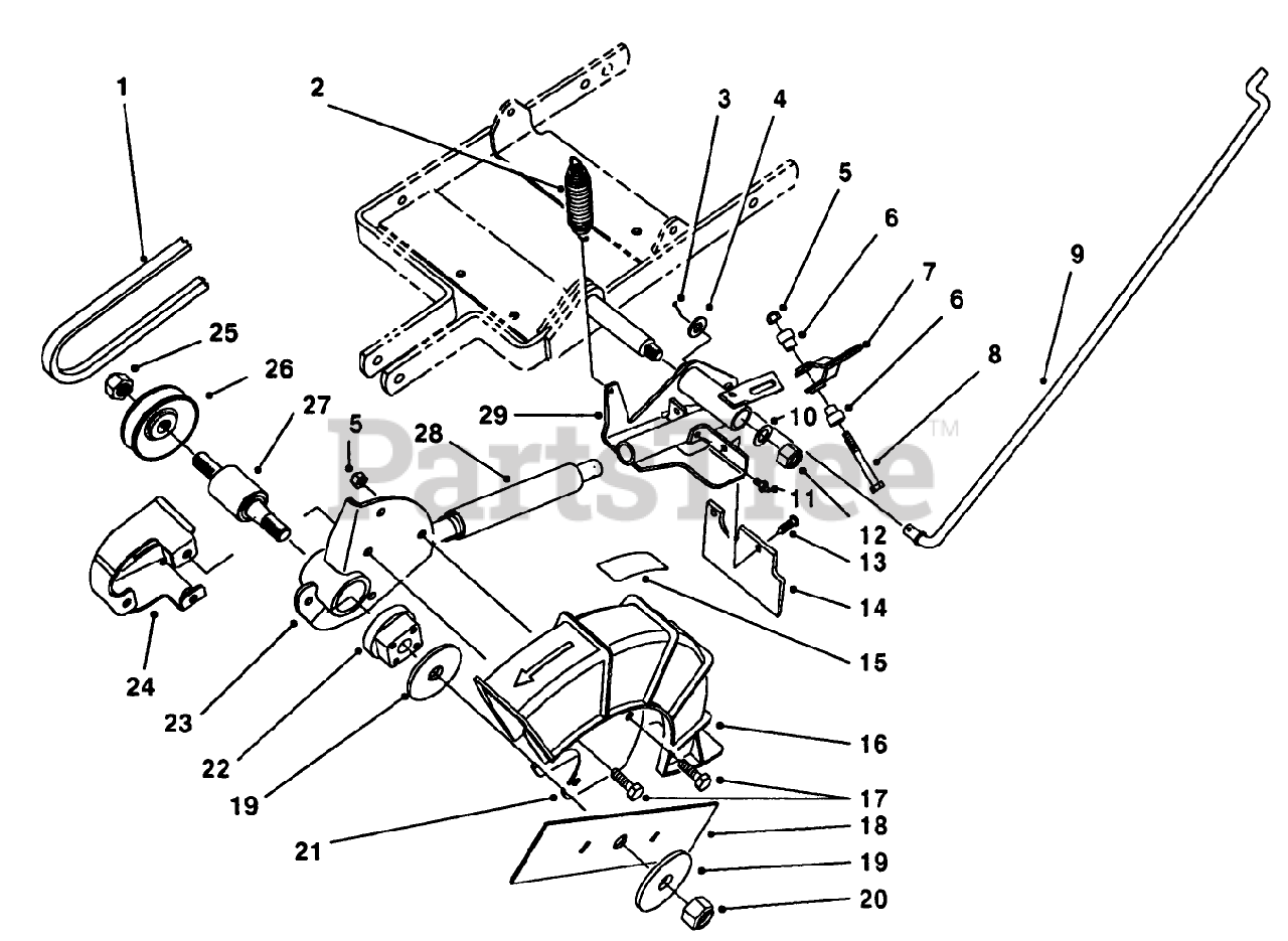 Toro 58410 Toro Edger, 2hp (SN 007000001 007999999) (1987) PIVOT ARM ASSEMBLY Parts Lookup