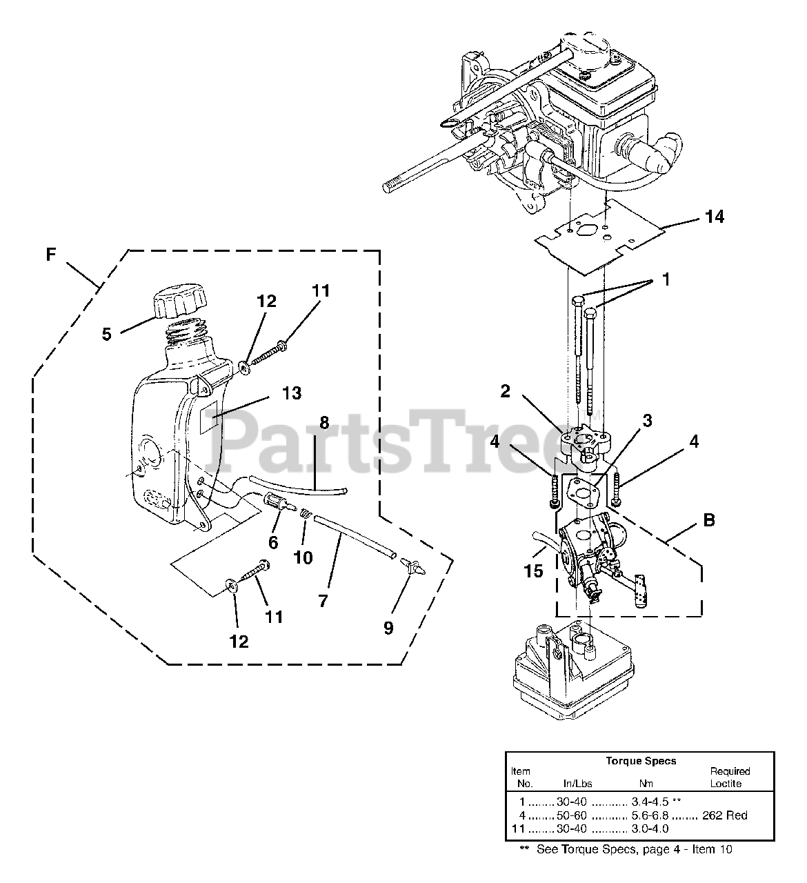 RY09550 Genuine Homelite 310752028 fuel tank assembly w/ cap UT09510 