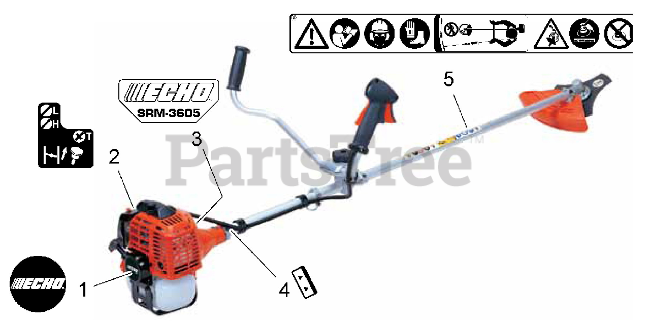 Echo SRM3605 U Echo Brush Cutter (SN 20001001 20999999) Labels
