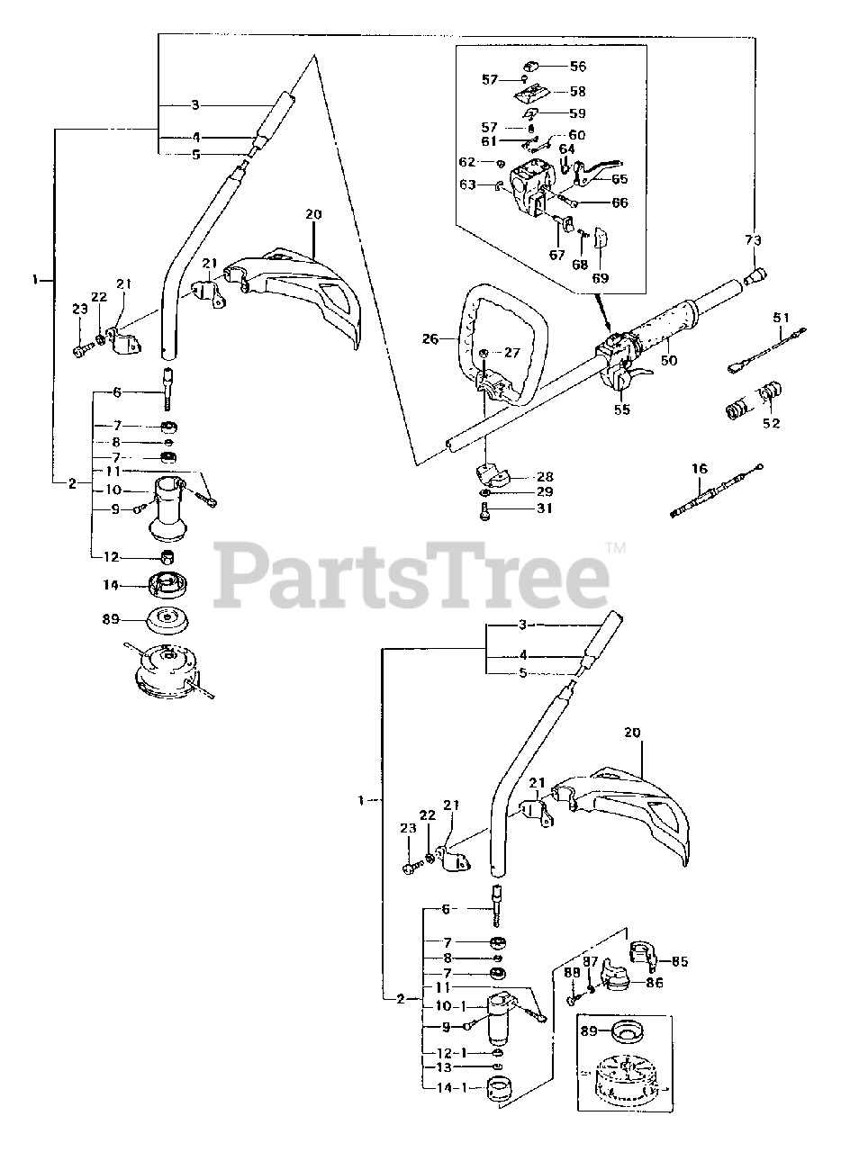 Tanaka TBC4000 Tanaka Brush Cutter Handle Parts Lookup with Diagrams