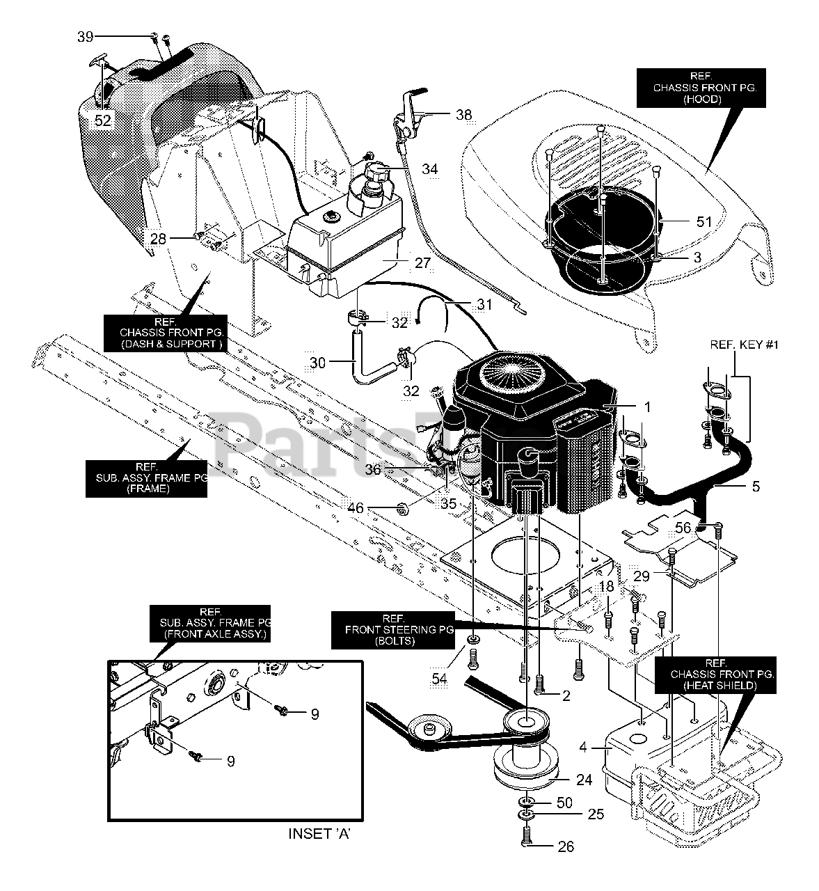Yard King 46580x89A Yard King 46" Lawn Tractor (2000) Engine And