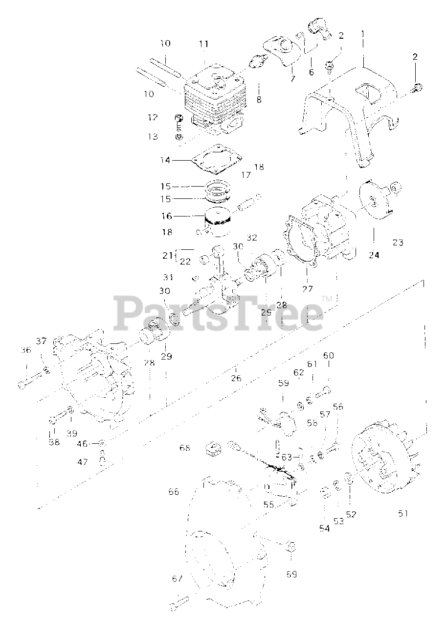 Tanaka TBC422 Tanaka Brush Cutter Engine Parts Lookup with Diagrams