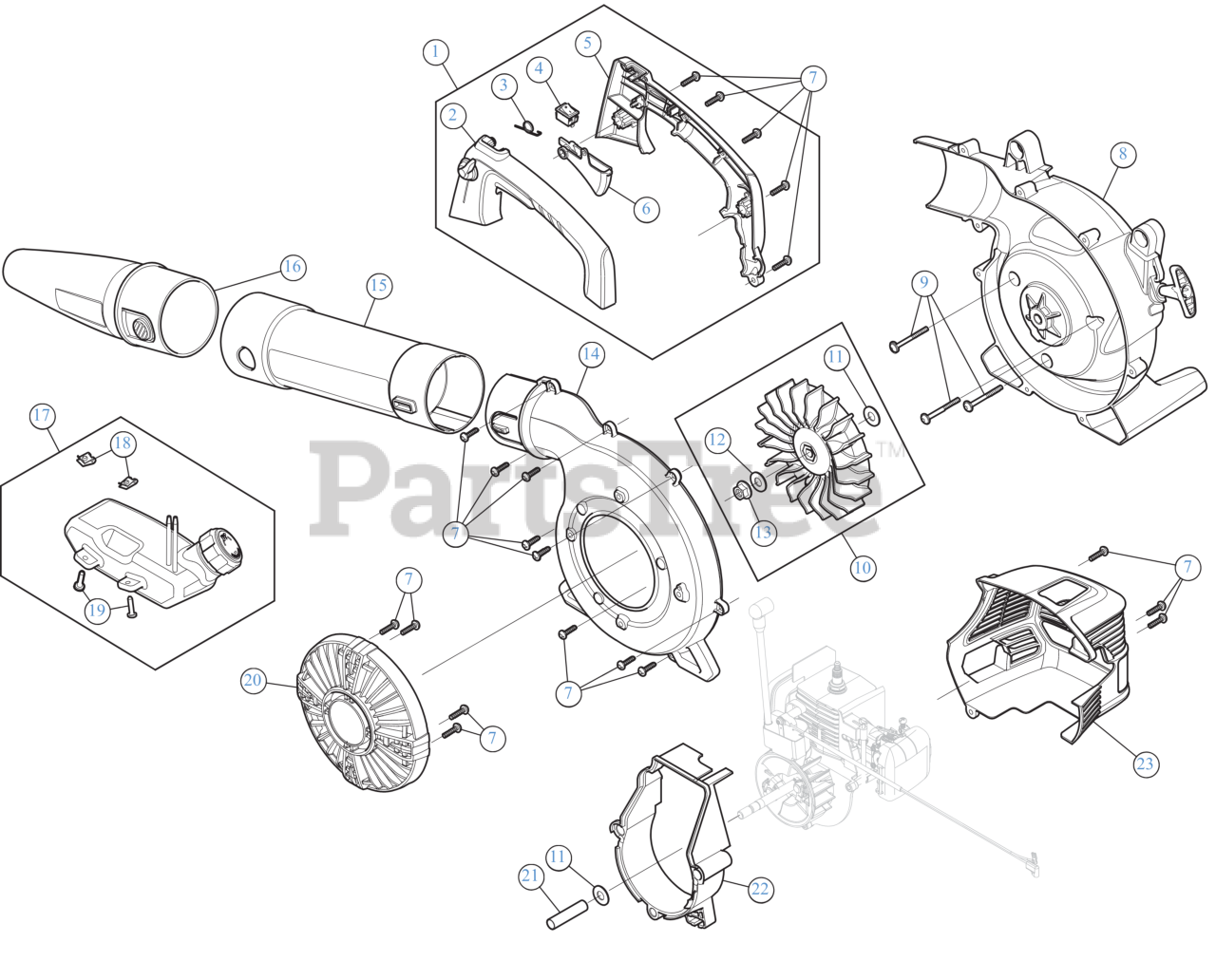 LEAF BLOWER PARTS DIAGRAMS