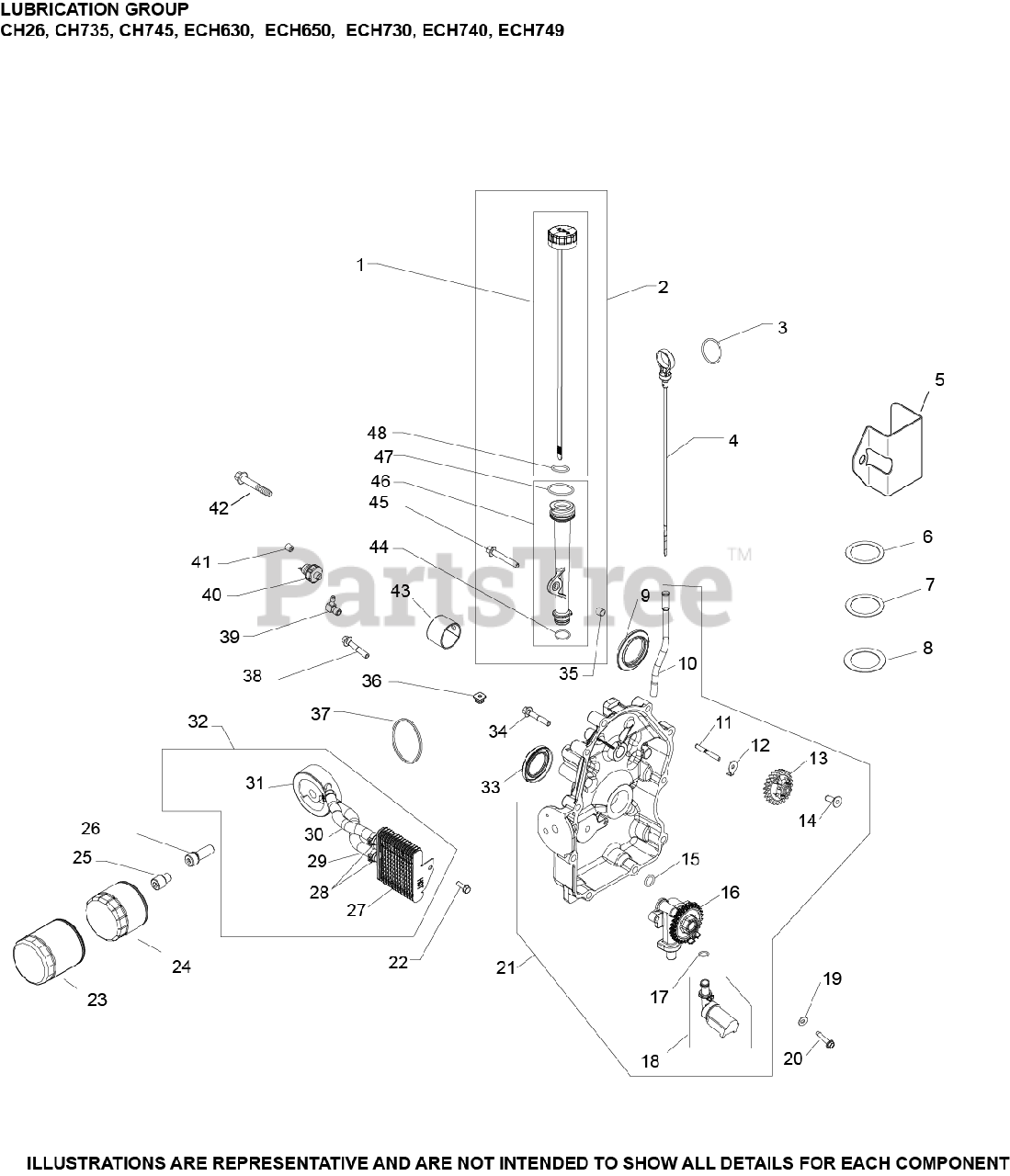 Kohler ECH7493043 Kohler Command PRO EFI Engine, Made for Scag, 29hp