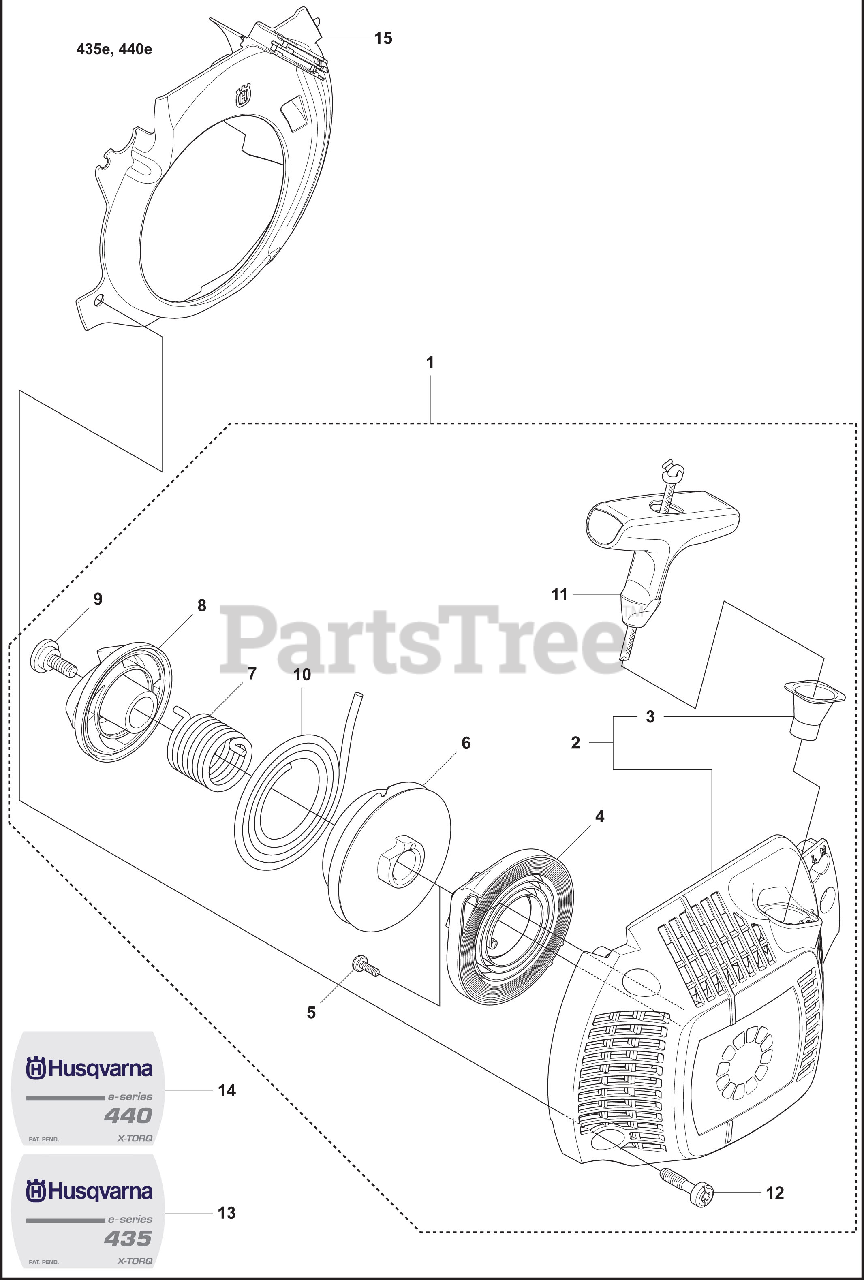 Husqvarna 440 e - Husqvarna Chainsaw (2008-05) Starter Assembly 435e