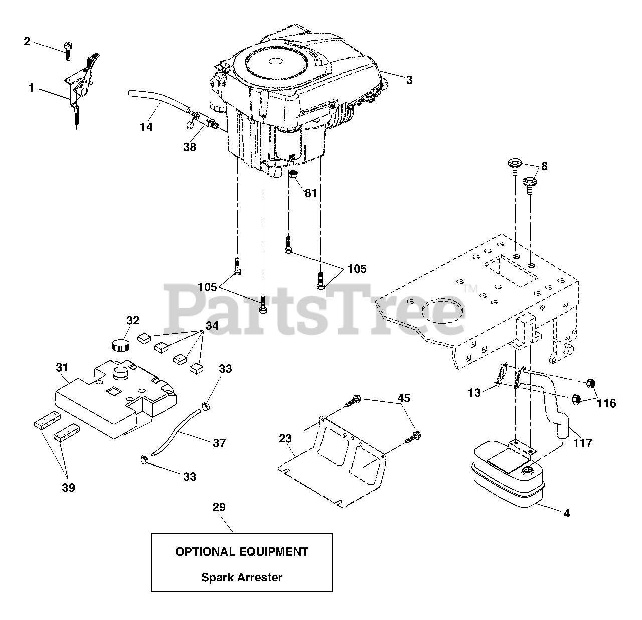 Husqvarna LTH 2042 954571953 C Husqvarna 42 Lawn Tractor 2004 03 Engine Parts Lookup with Diagrams PartsTree