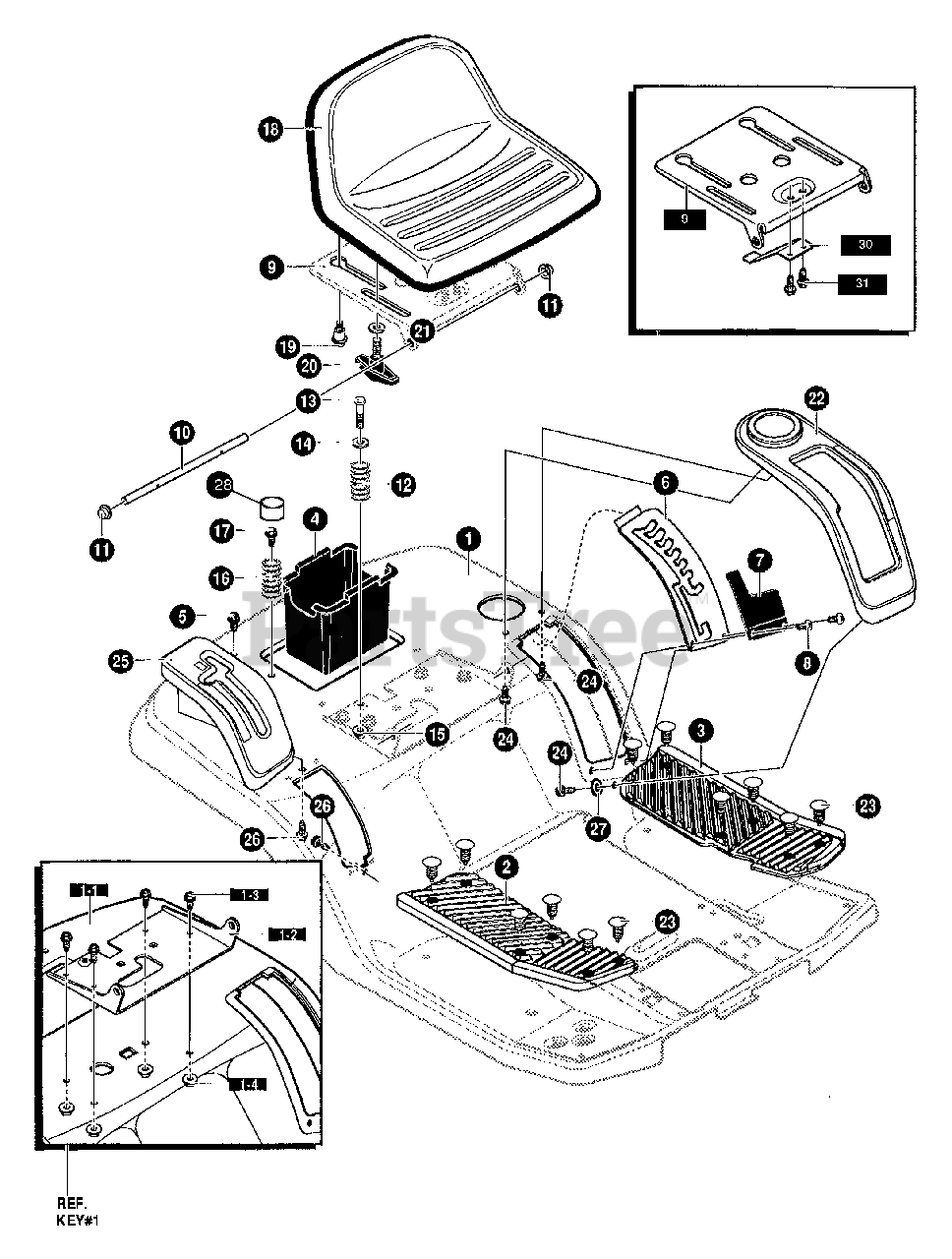 Scotts 46562x8B Scotts 46" Lawn Tractor (1997) Rear Chassis Assembly