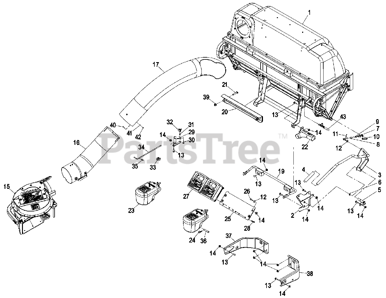 Exmark LZUVQD11 Exmark Ultra Vac QDS Bagger for Lazer Z Mower (SN