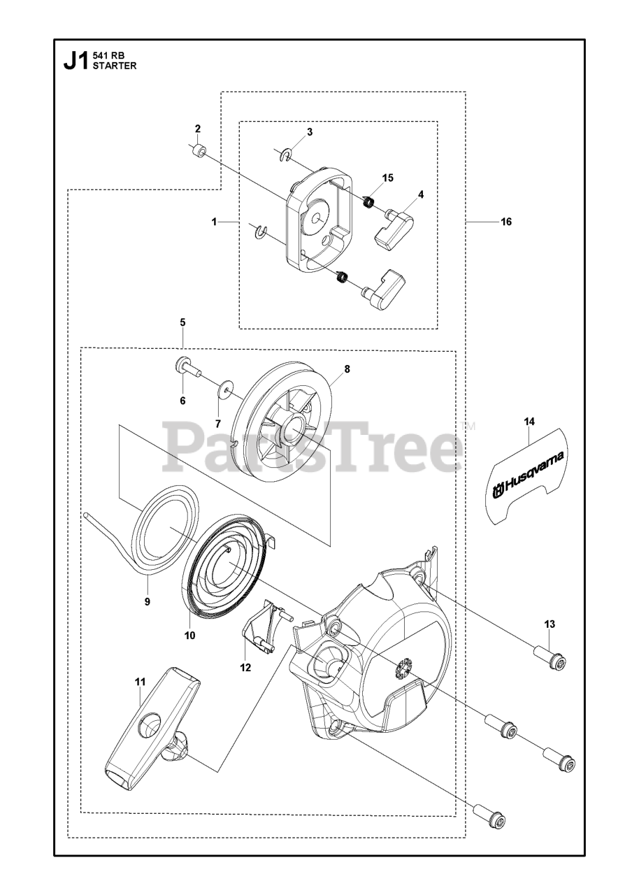 Husqvarna 541 RB Husqvarna Brush Cutter STARTER Parts Lookup with