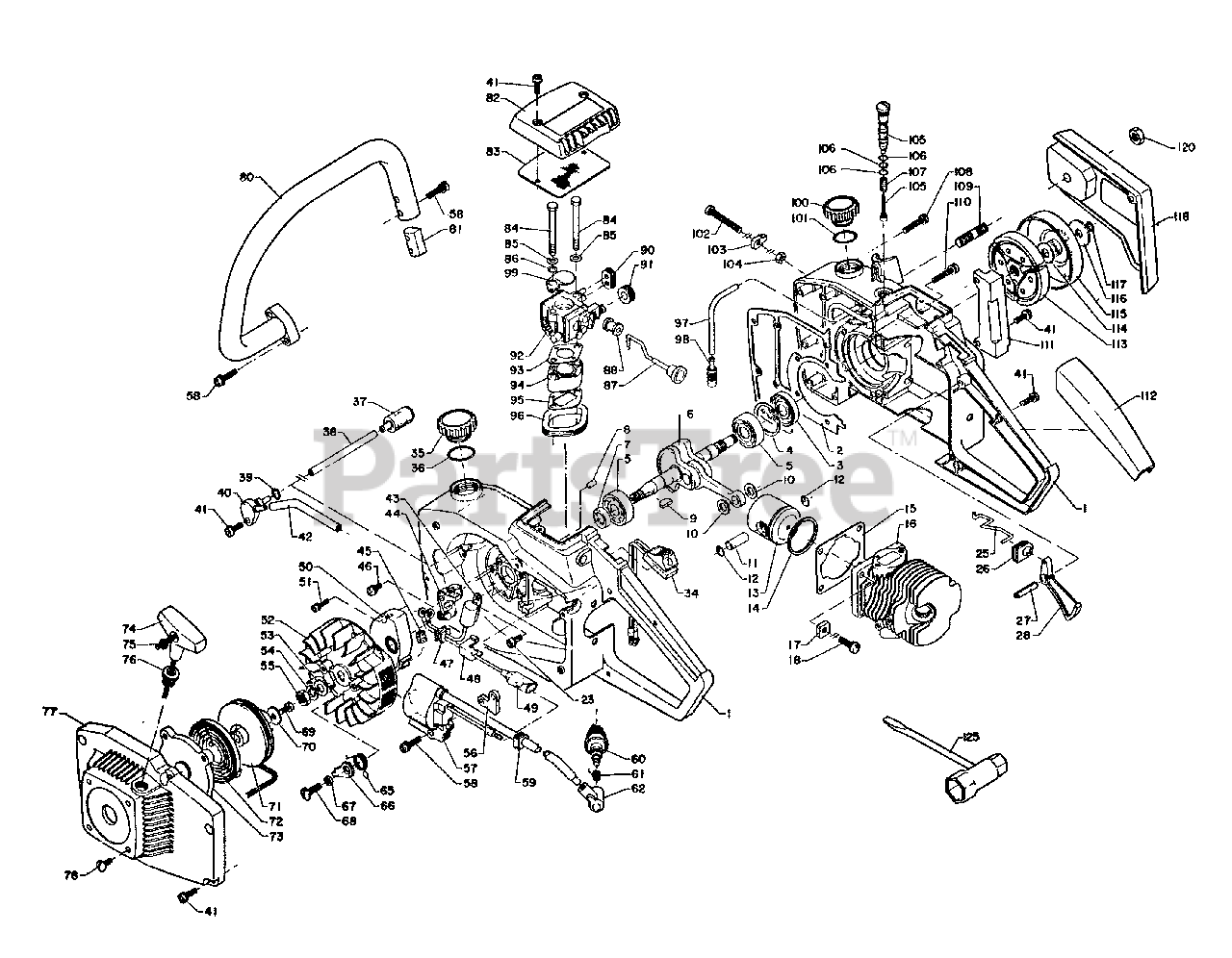 Echo CS315 Echo Chainsaw (SN 000001 058000) Unit Complete Parts