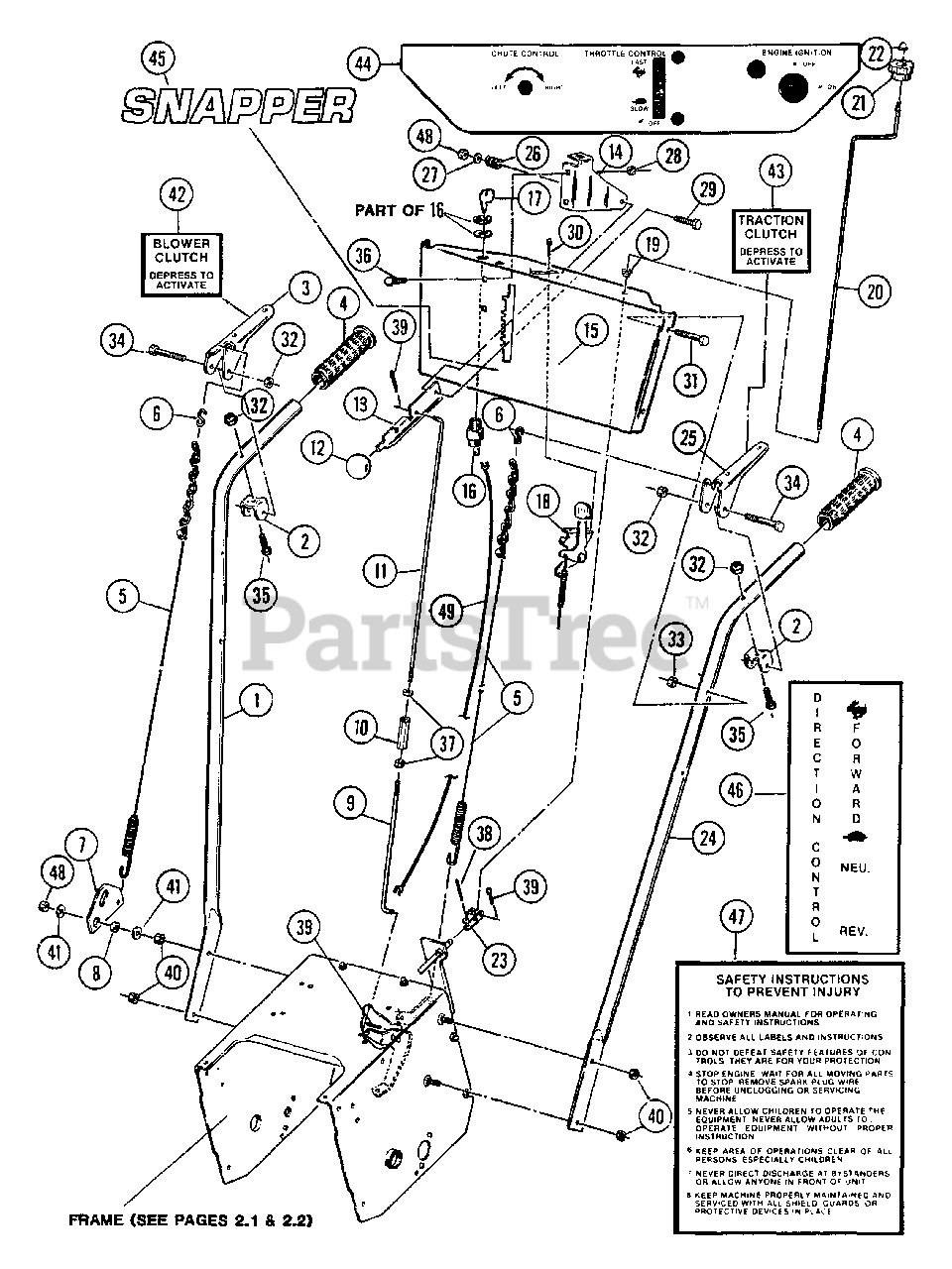 Snapper 5230 (86136) Snapper 23" Snow Thrower, 5hp Handles, Controls