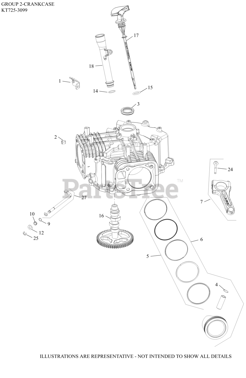 Kohler KT7253099 Kohler 7000 Series Engine, Made for Husqvarna, 22hp