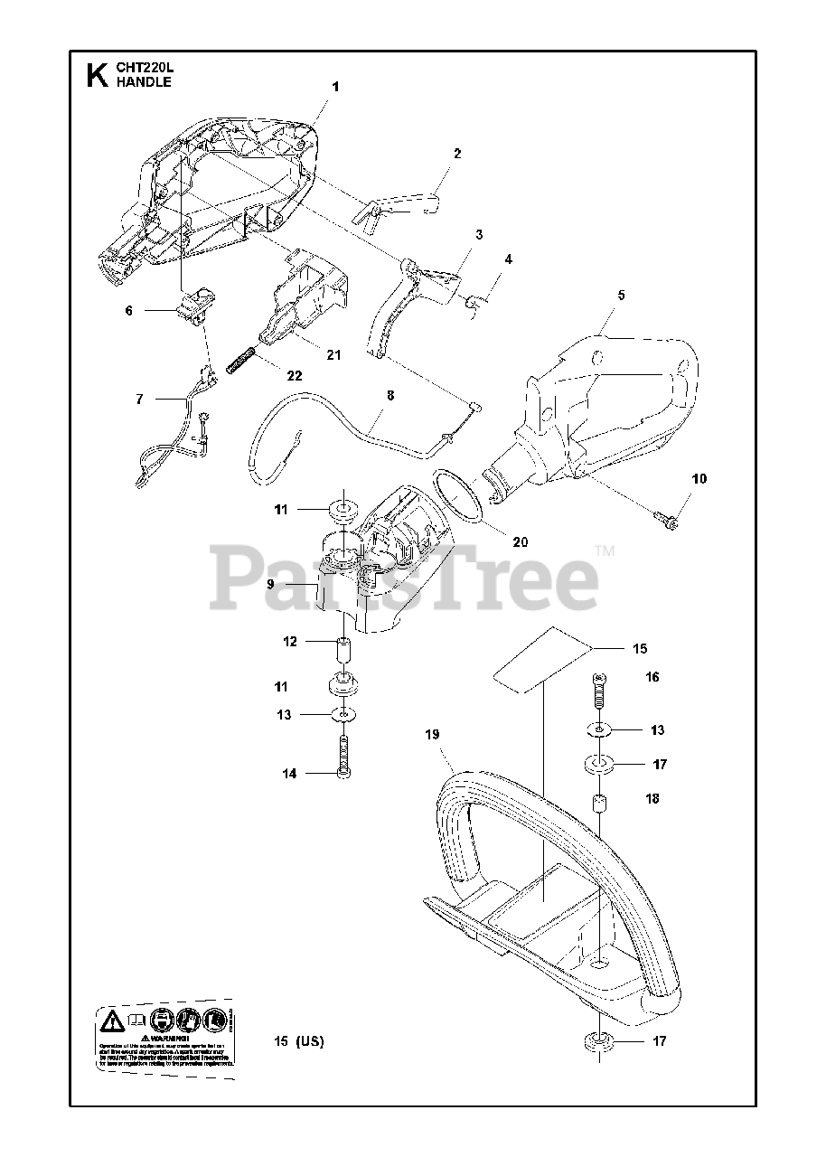 RedMax CHT 220 L RedMax Hedge Trimmer (201203) HANDLE CONTROLS Parts