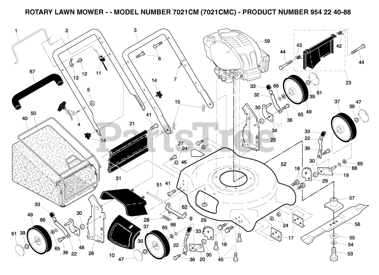 Husqvarna 7021 Cm 954224088 Husqvarna 21 Walk Behind Mower 2004