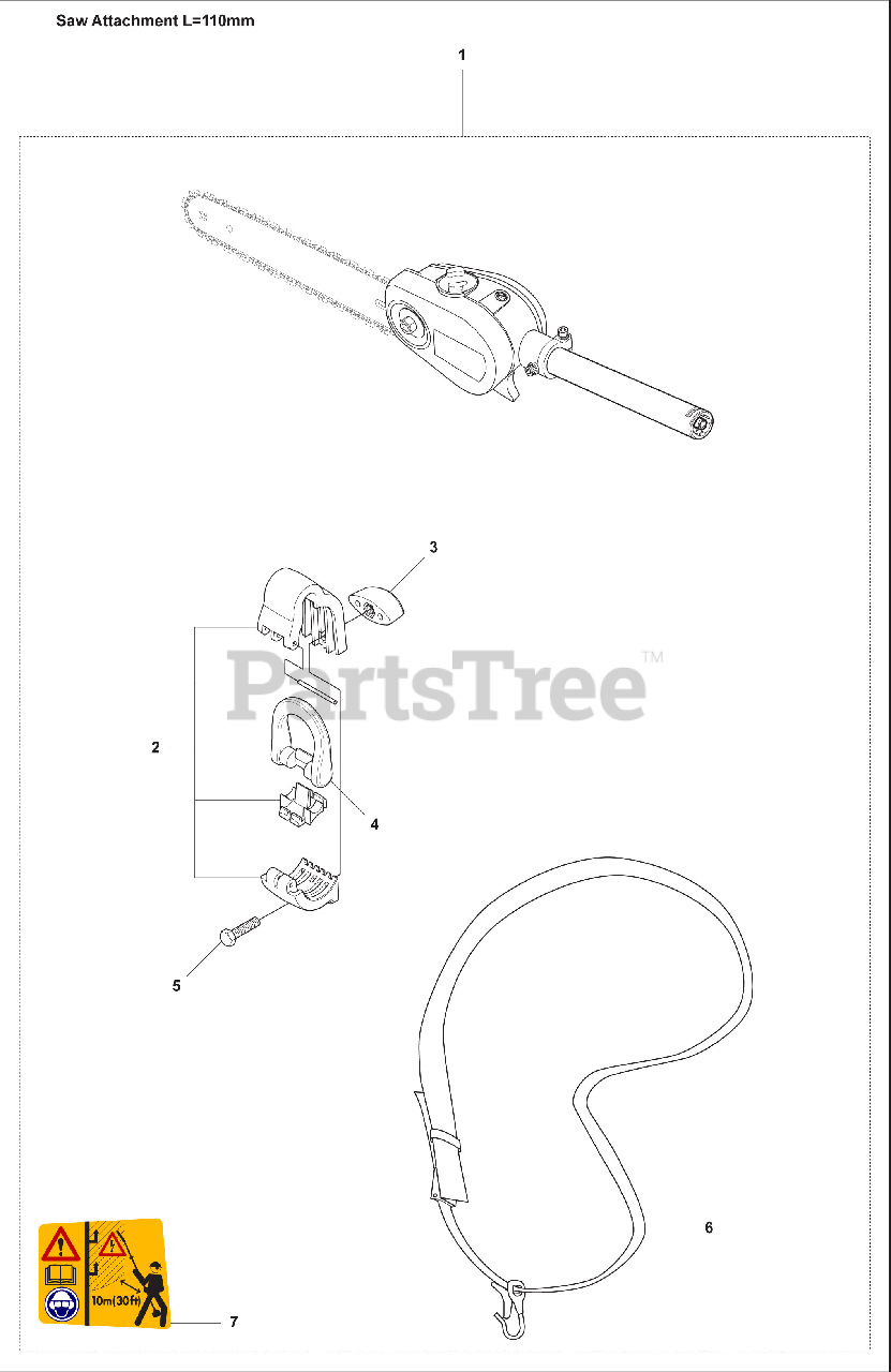 Husqvarna 327 P5 X Husqvarna Pole Saw (200803) Saw Attachment110mm