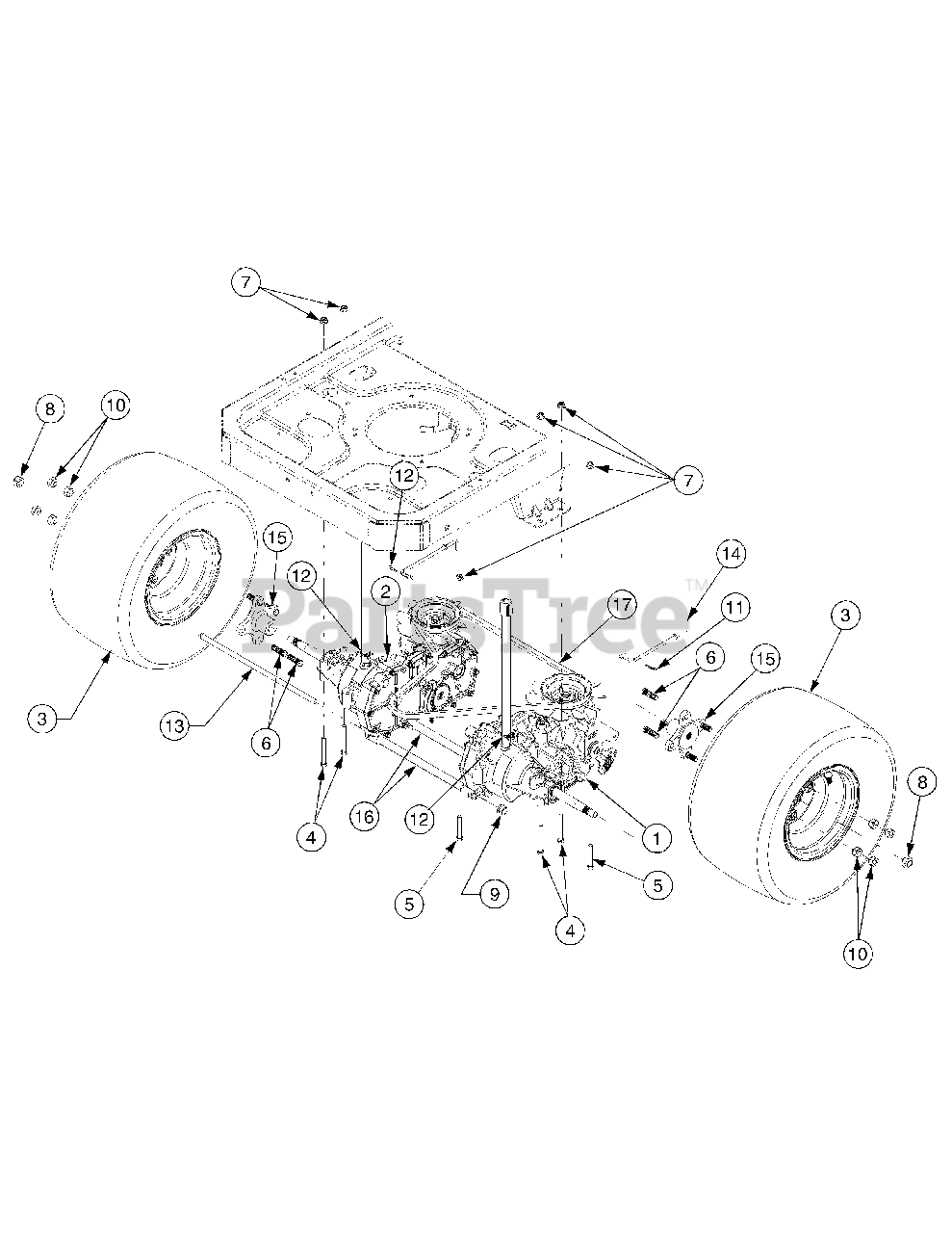 Cub Cadet RZT 50 17AA5B7P756 Cub Cadet 50 RZT Zero Turn Mower Kohler 2006 Rear Drive and Wheels Parts Lookup with Diagrams PartsTree