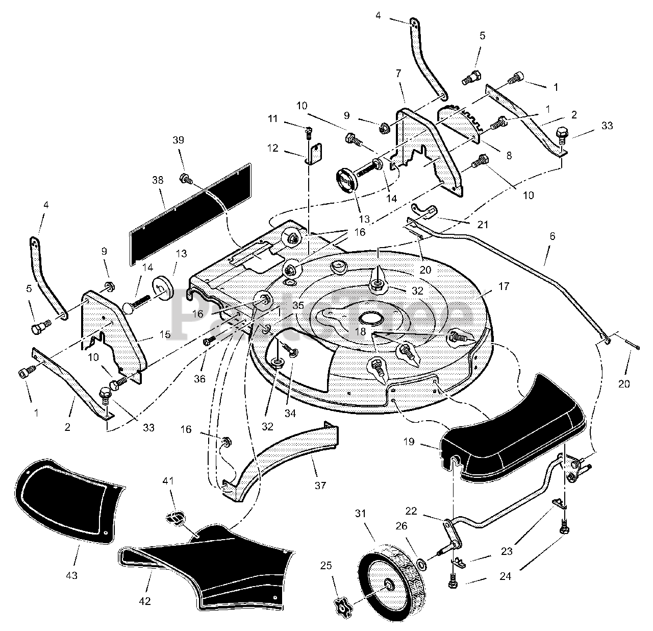 Yard King 261011x89A Yard King 26" WalkBehind Mower (2002) Fixed Wheel Assembly Parts Lookup