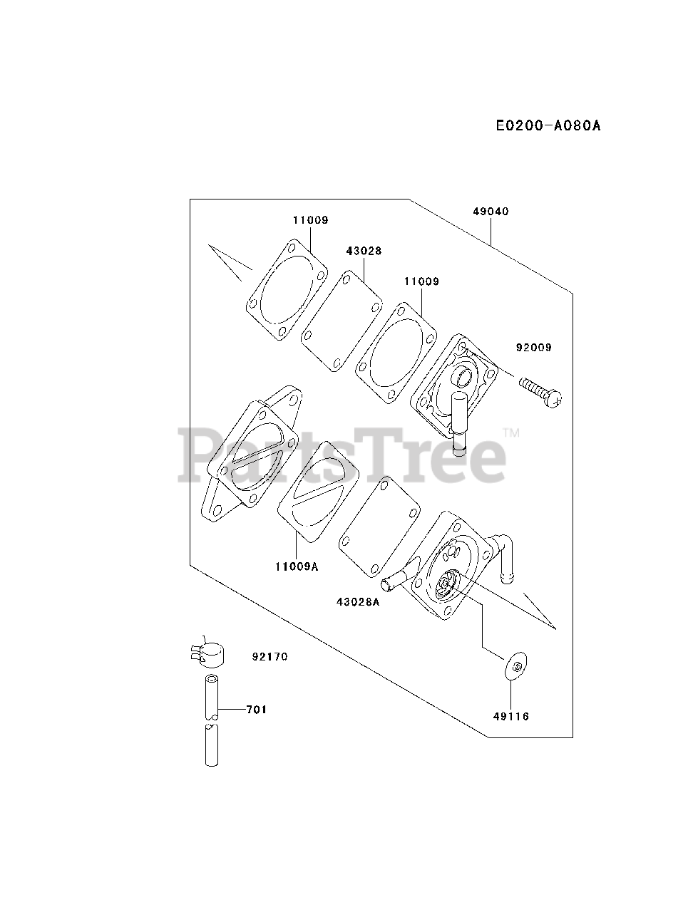 Kawasaki FE290DAS24 Kawasaki Engine FUELTANK/FUELVALVE Parts