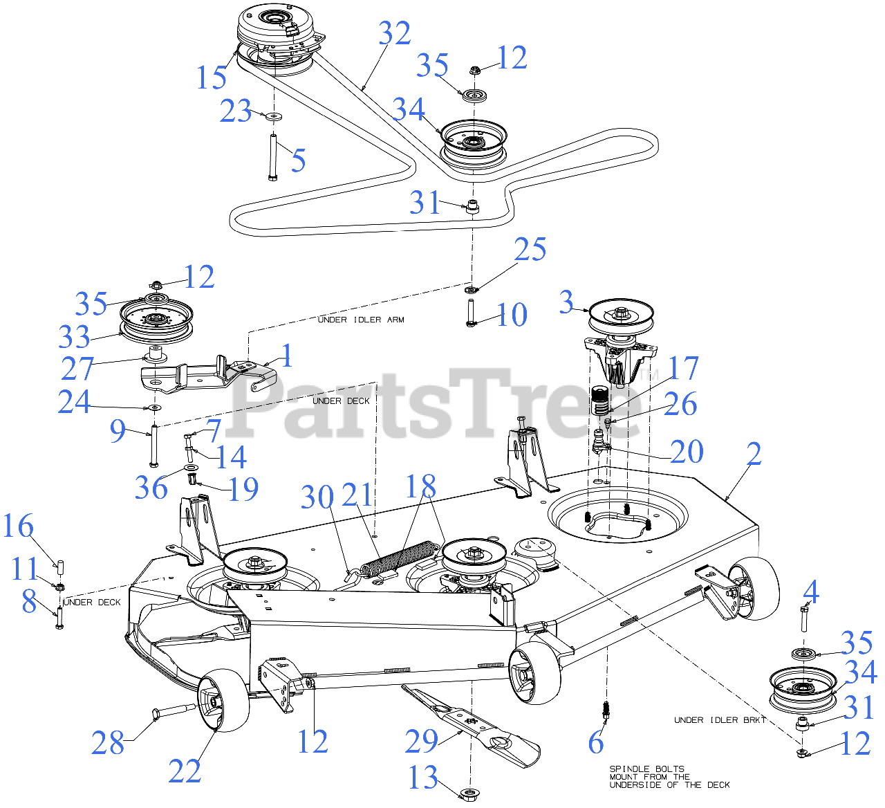 Cub cadet drive clearance belt tension spring diagram