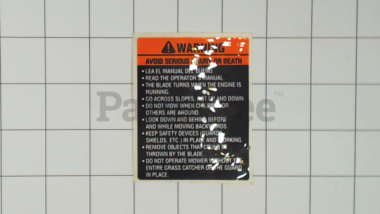 HUS 532161058 - WARNING DECAL (Slide 1 of 1)
