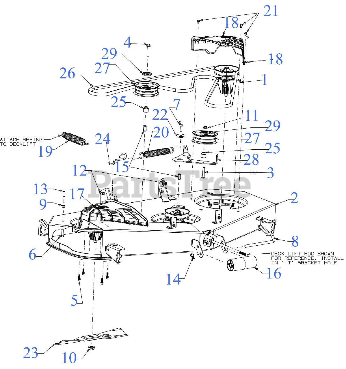 Troy Bilt 13AJA1BZ066 Troy Bilt Super Bronco XP 50 Lawn Tractor 2019 Deck Parts Lookup with Diagrams PartsTree