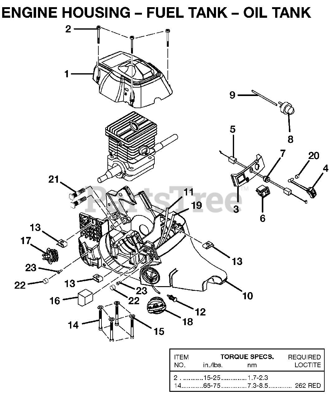 Homelite UT10550 Homelite 18" Chainsaw, 45cc Engine Housing Fuel