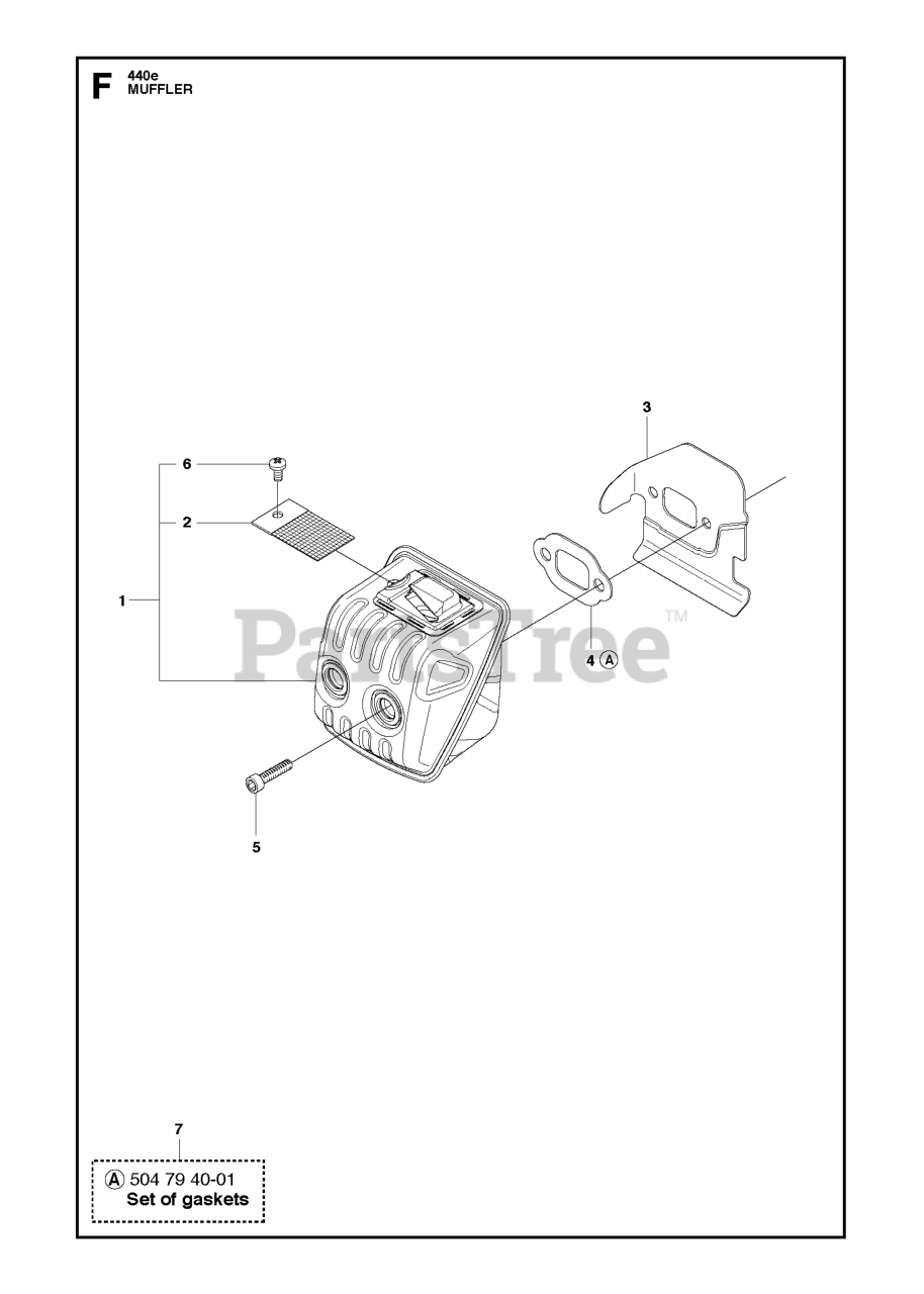 Husqvarna 440 e Husqvarna Chainsaw MUFFLER Parts Lookup with Diagrams