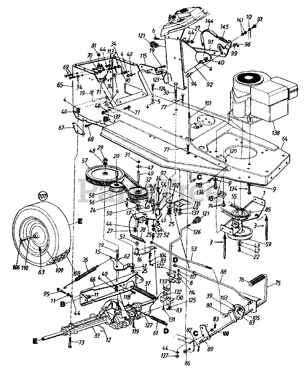 Yard Machines 13A747GF062 - Yard Machines Lawn Tractor (1997) (Lowes ...