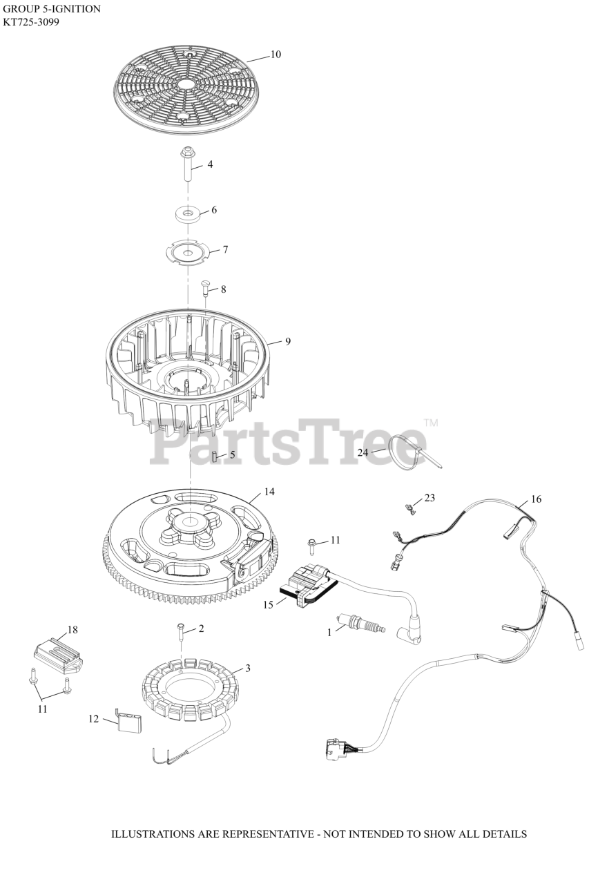 Kohler KT7253099 Kohler 7000 Series Engine, Made for Husqvarna, 22hp