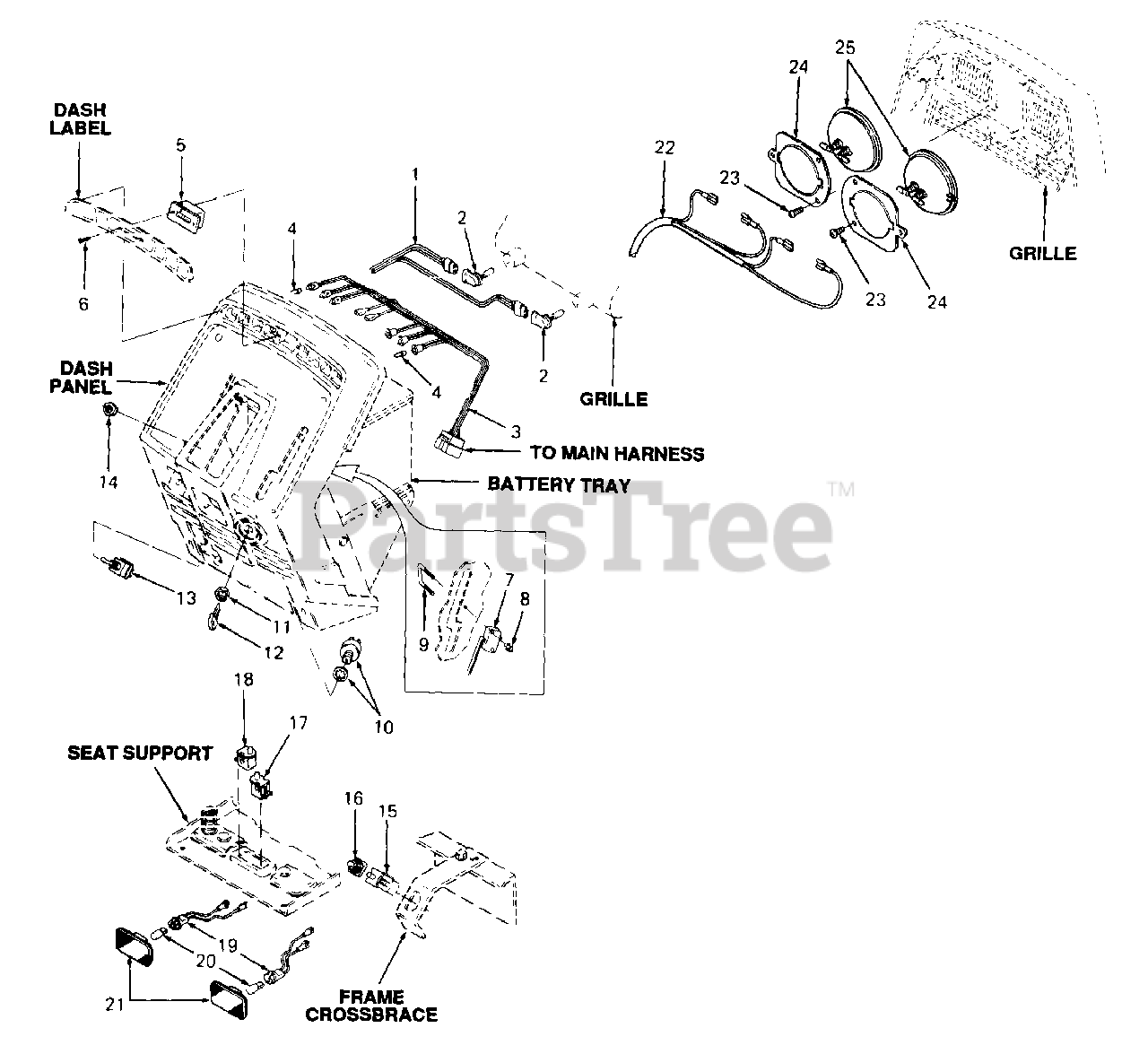 Cub Cadet Parts On The Electrical Diagram For 1440  144