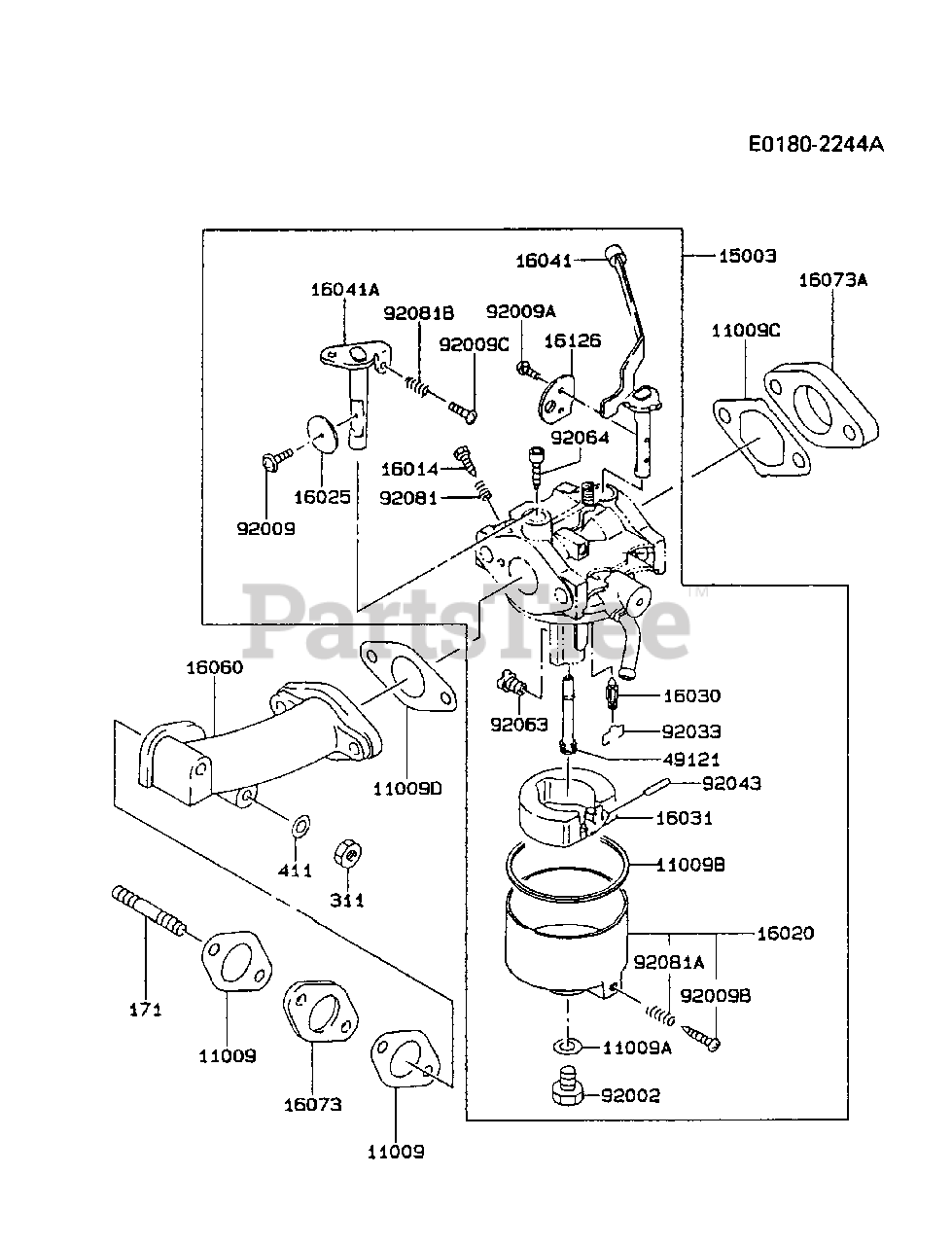 Kawasaki FA210D-AS24 - Kawasaki Engine CARBURETOR Parts with Diagrams | PartsTree