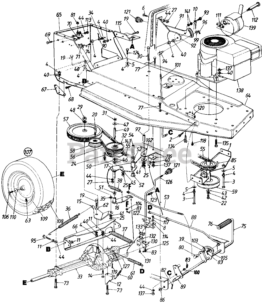 White Outdoor L10 (130425E190) White Outdoor 36" Lawn Tractor (1990