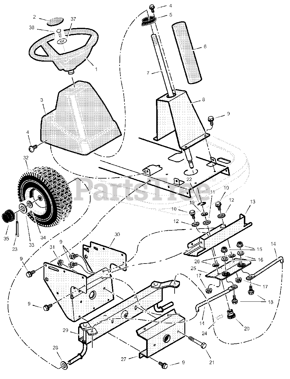 Murray 309029x51B Murray 30" RearEngine Riding Mower (2003) Steering