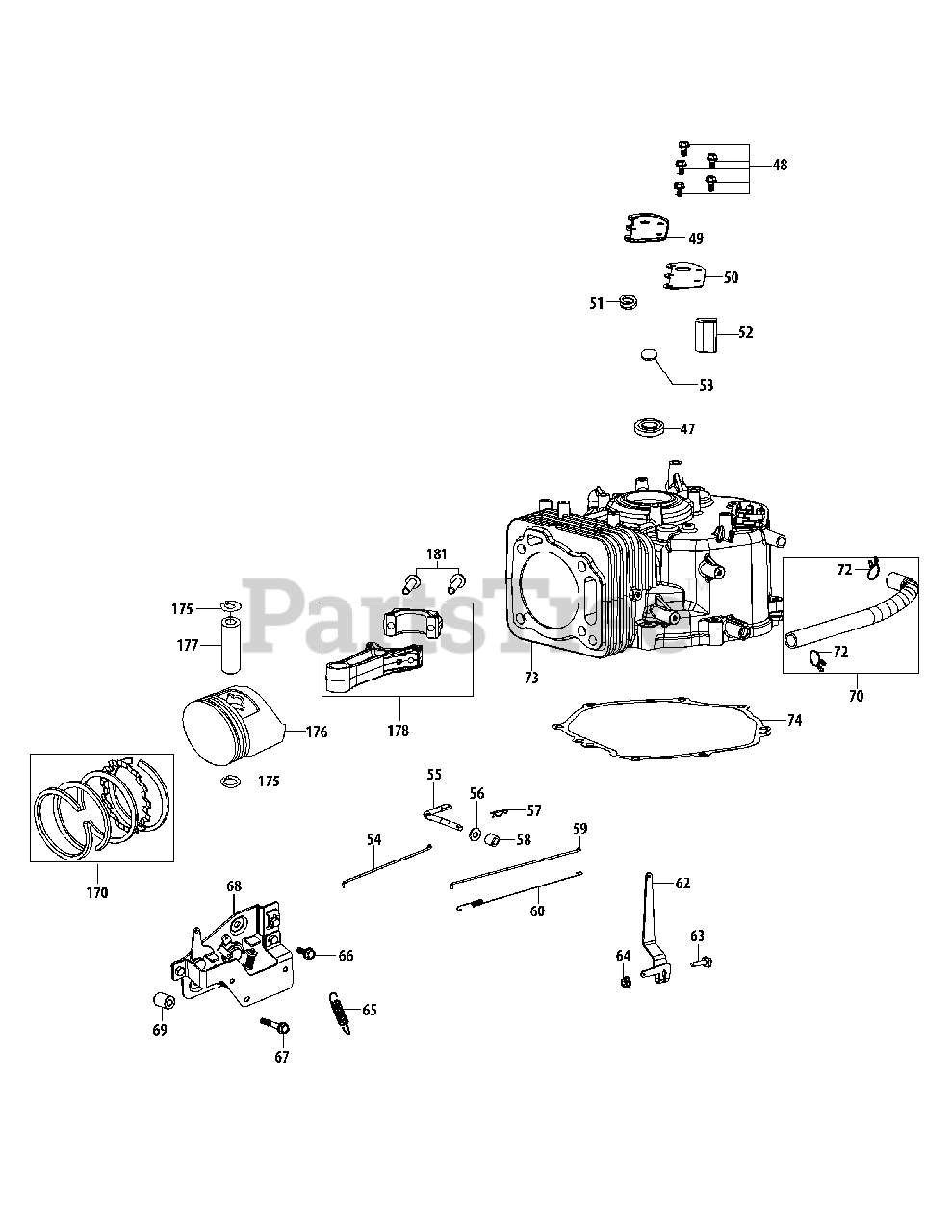 Craftsman 247.203712 13A277XS299 Craftsman T1000 Lawn Tractor 2015 4P90HUB Crankcase Parts Lookup with Diagrams PartsTree